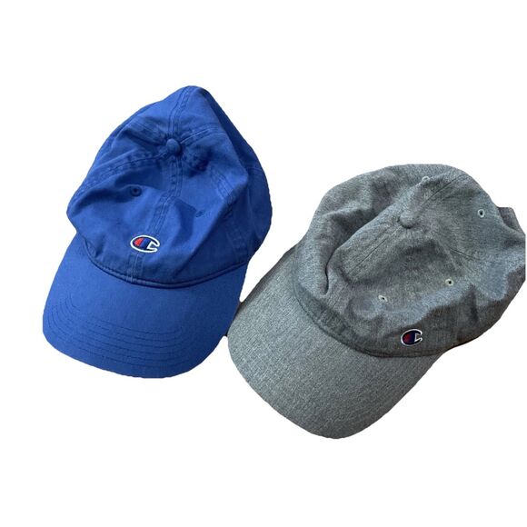 Champion Other - Lot Of 2 Champion Hat Cap Strap Back Adjustable Mens Casual Blue/Grey